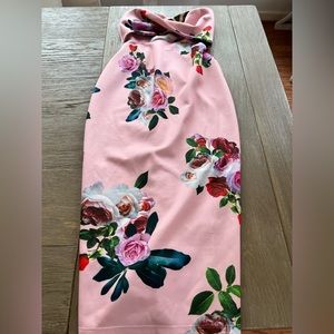 Pink floral asos maternity dress